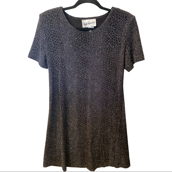 Vintage S. L. Fashions LBD snakeskin glitter - Picture 1 of 4